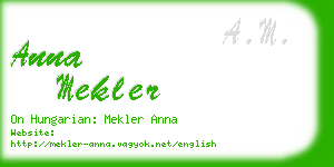 anna mekler business card